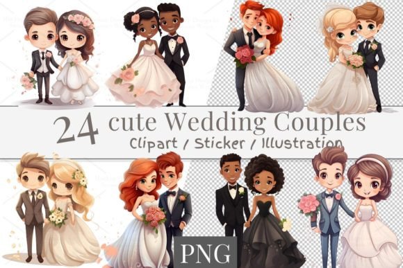 24 Cute Wedding Couple Clipart: A Designer's Secret Weapon