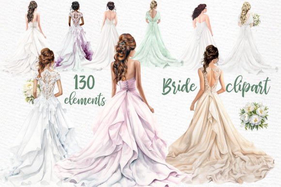 Beautiful Bride Clipart for Wedding Designs & Invitations