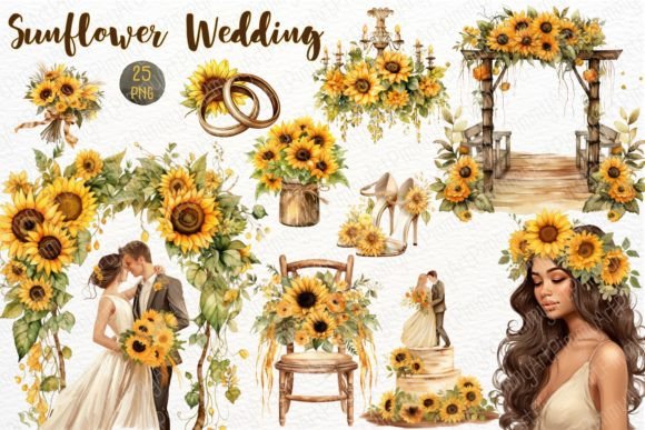 Bringing a Rustic Romance to Life with Sunflower Wedding Watercolor