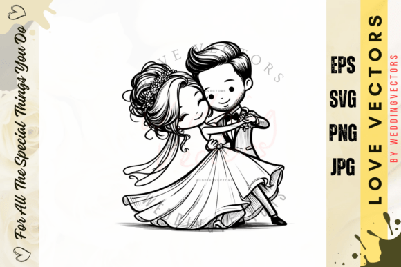 C3097: Whimsical Love Vectors for Wedding Bliss