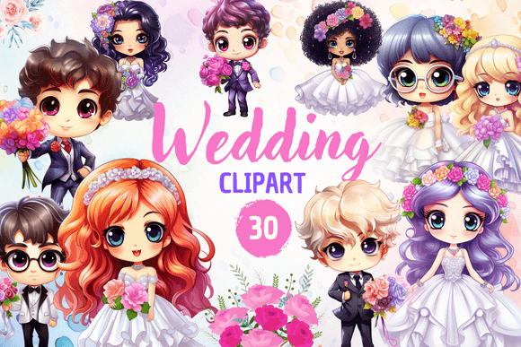 Charming Wedding Clipart for Your Creative Projects