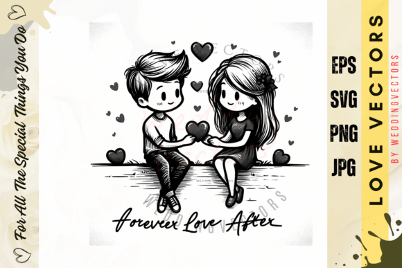 Designing Romance: The Art of Wedding Couple and Love Vectors