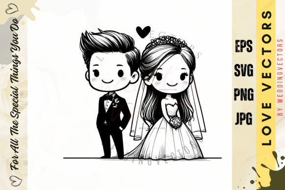 Elegant Wedding Couple and Love Vectors for Designers