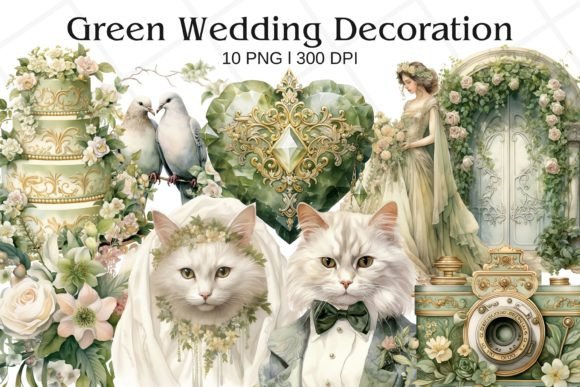 Green Wedding Decoration Watercolor: A Designer's Guide to Elegant Graphics