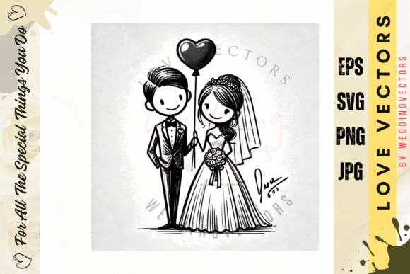 Love in Every Detail: Crafting with Wedding Couple Vectors