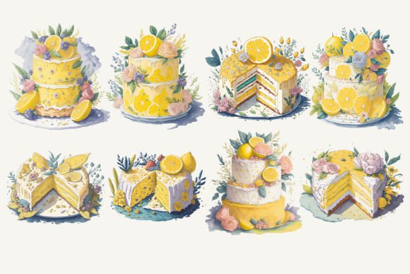 Sweeten Your Brand with Wedding Lemon Cake Cliparts