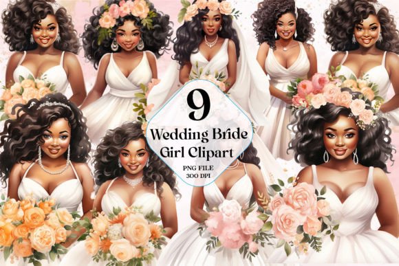 Wedding Bride Sublimation Clipart: Creative Watercolor Designs