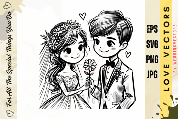 Wedding Couple and Love Vectors - C707: A Tender Design Collection